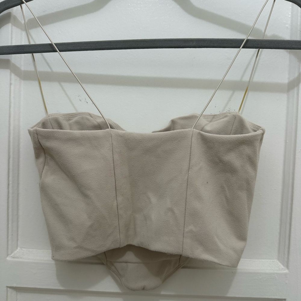 Joah Brown Cream Corset Crop Top - Picture 3 of 4